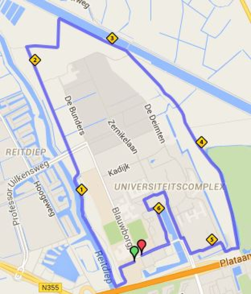 4mijl route Zernike Campus